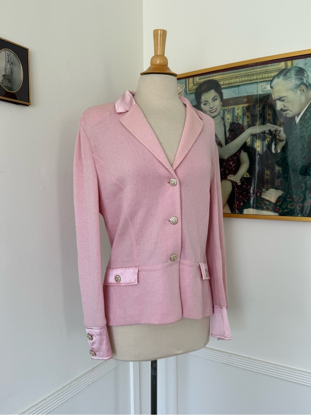 St. John Evening Pink Knit Blazer Jacket